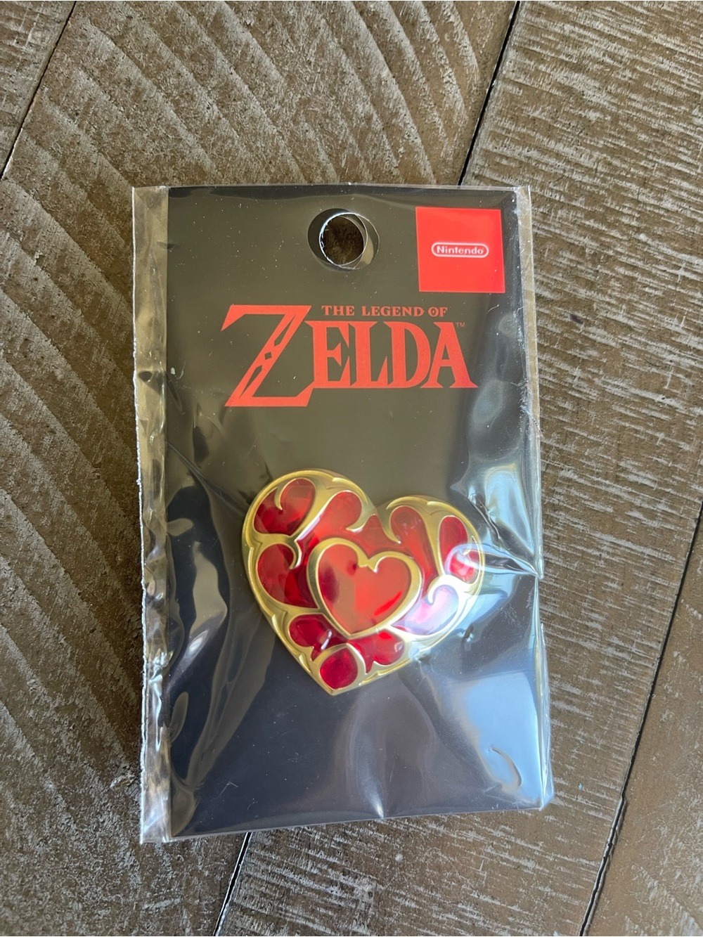 Nintendo Zelda Gold-Trim Red Heart Enamel Pin